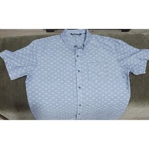 Travis‎ Mathew Men's Short Sleeve Cotton Blend Grey Button Up Shirt Size XL